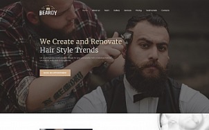 Barber Shop Website Design - Beardy - tablet image