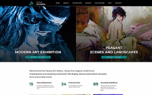 Art Gallery Website Design - Canvas - tablet image