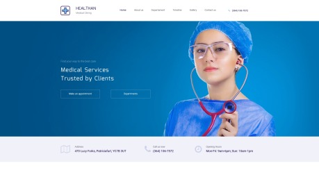 医院和医疗网站的诊所网站模板-图像