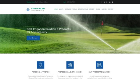 灌溉网站设计的洒水和水系统-图像