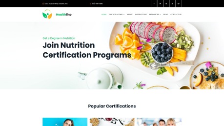 Nutrition Courses Website Template - image