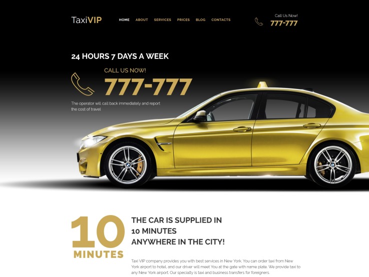 Taxi Website Design - main image