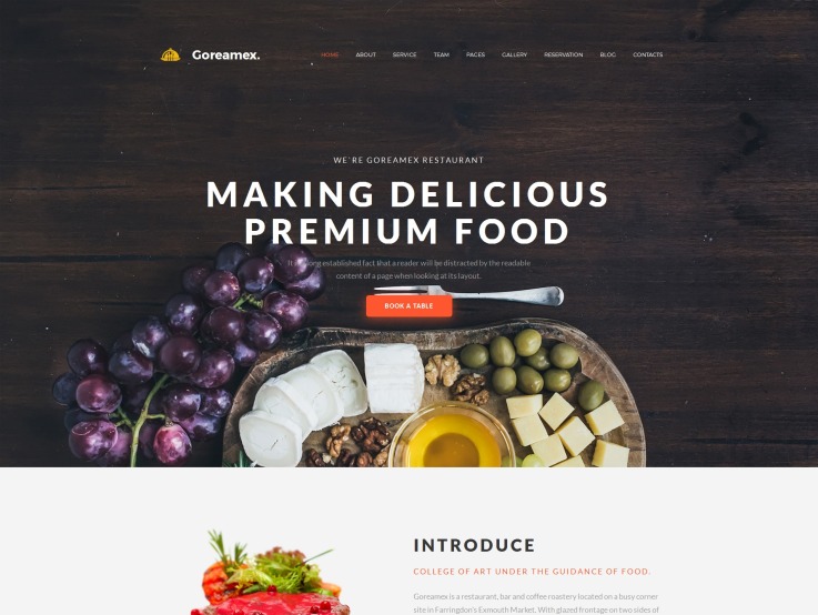 餐厅网站设计- Goreamex -主图像