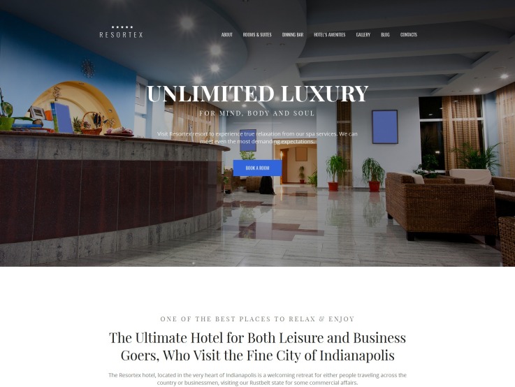Hotel Website Design - Resortex - main image