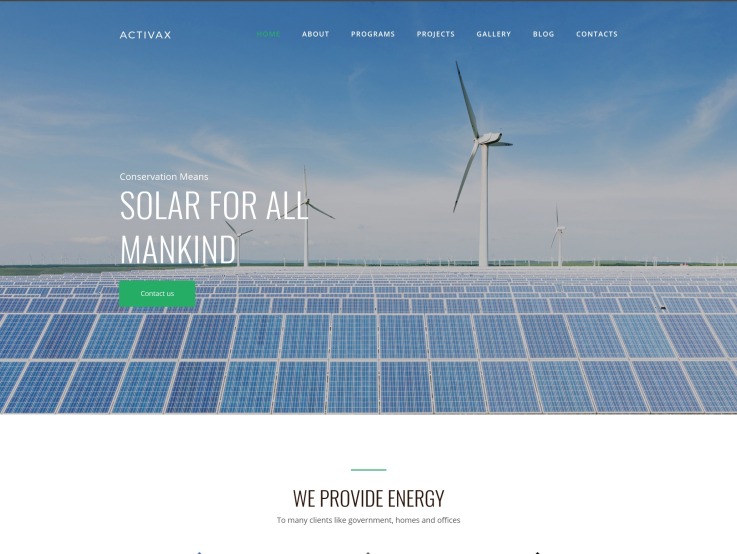 Solar Energy Website Design - Activax - main image