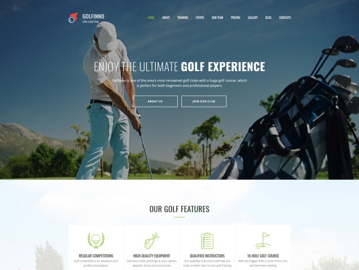 Golf Website Design - Golfinno - main image