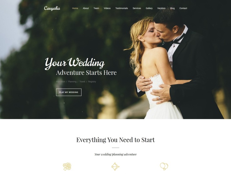 Wedding Planner Website Design - Cavyalia - main image