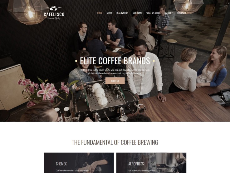 Cafe Website Design - Cafelisco - main image