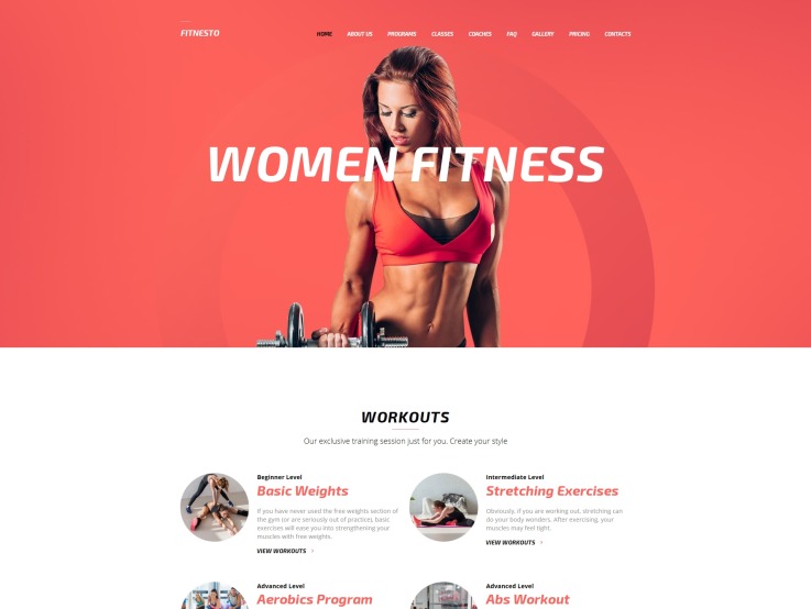 Gym Website Design - Fitnesto - main image