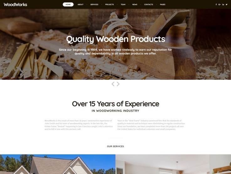 Woodworking Website Design - main image