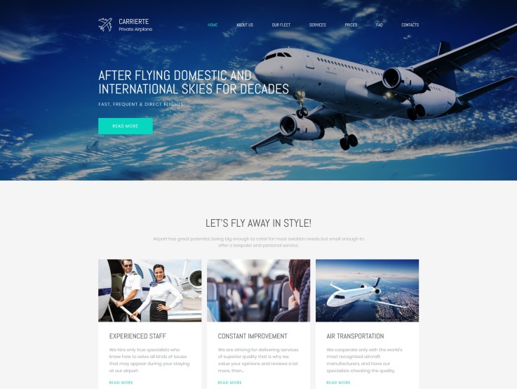 Airline Website Design - Carrierte - main image