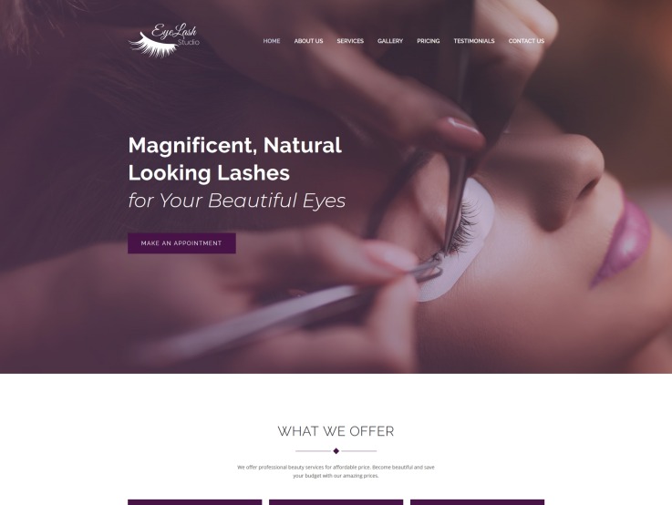 Beauty Salon Website Design - Eyelasher - main image