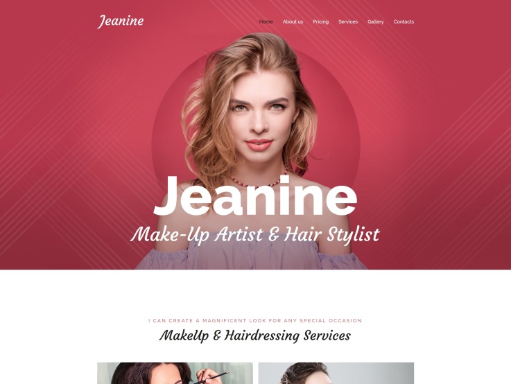 化妆师网站设计-珍妮-主图像