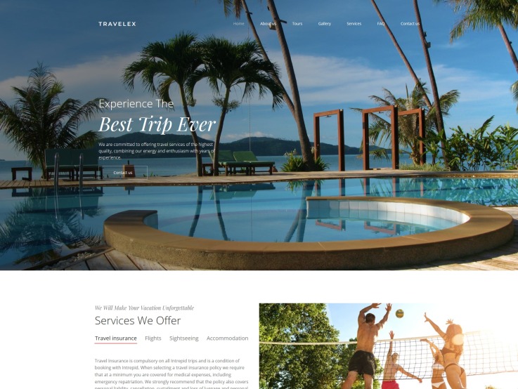 Travel Agency Website Design - Travelex - main image
