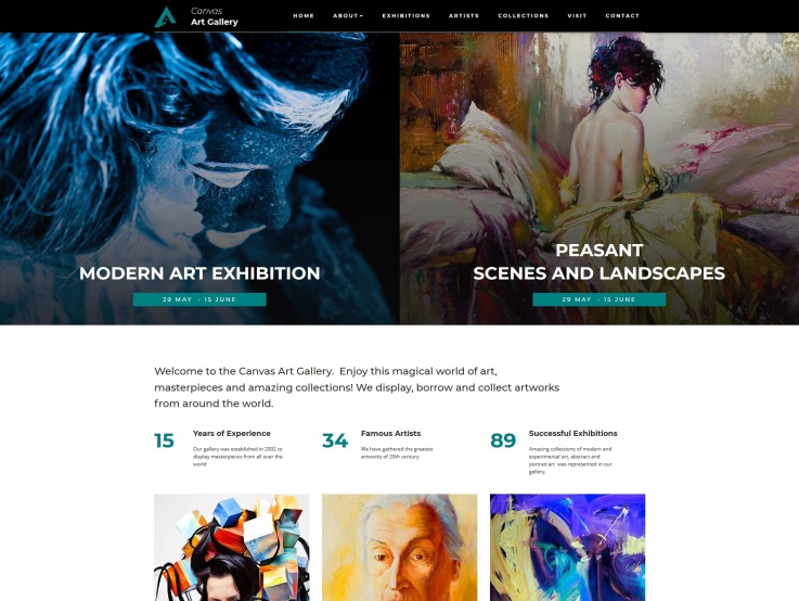 Art Gallery Website Design - Canvas - main image