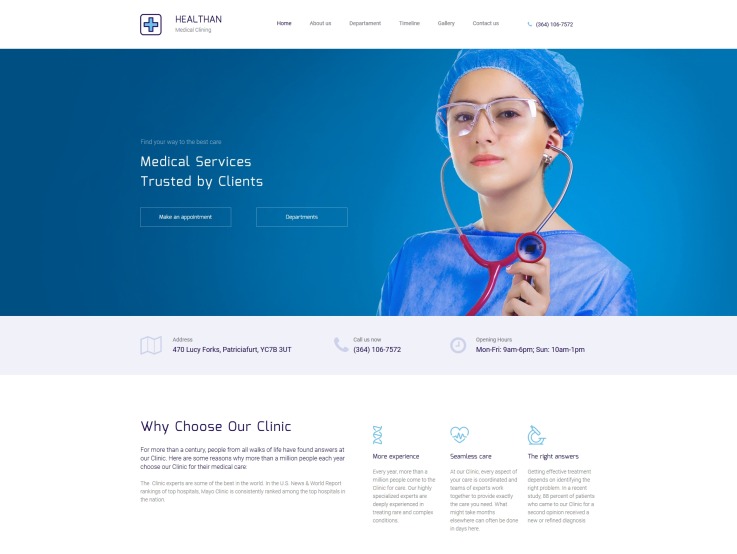 医院和医疗网站的诊所网站模板-主图像