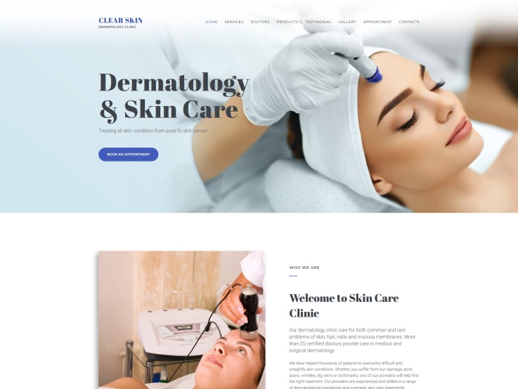 Dermatologist Website Template for Medical Clinic - main image