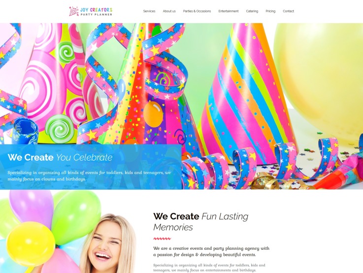 Birthday Website Template for Entertainment Website - main image