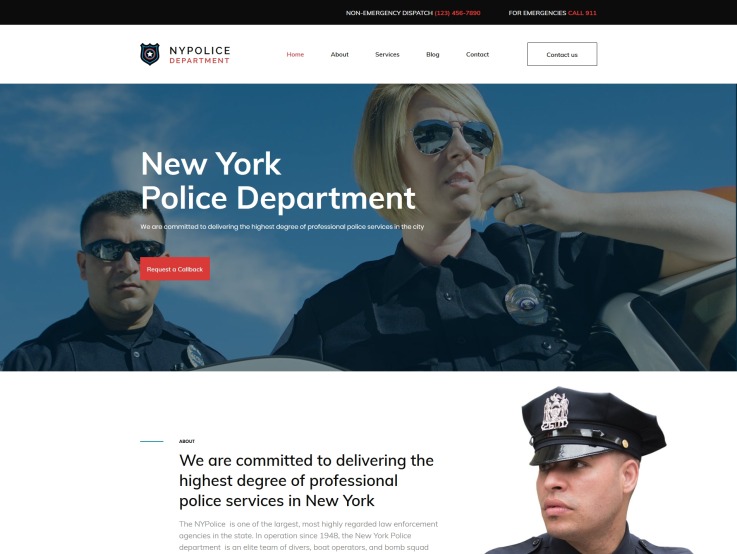 Police Department Website Template - main image