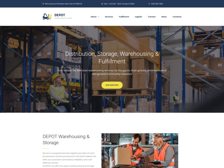 Warehouse and Storage Website Template - main image