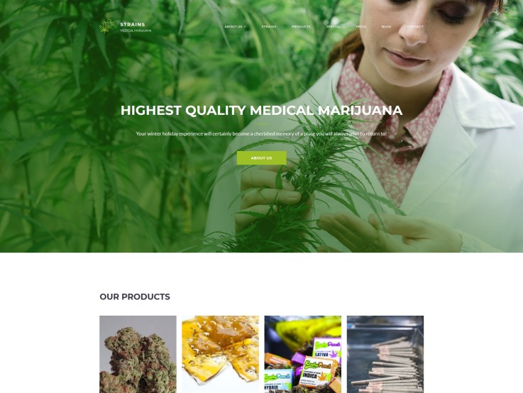 Marijuana Dispensary Website Theme - main image