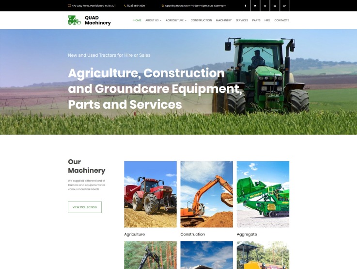 Tractor Website Design - main image