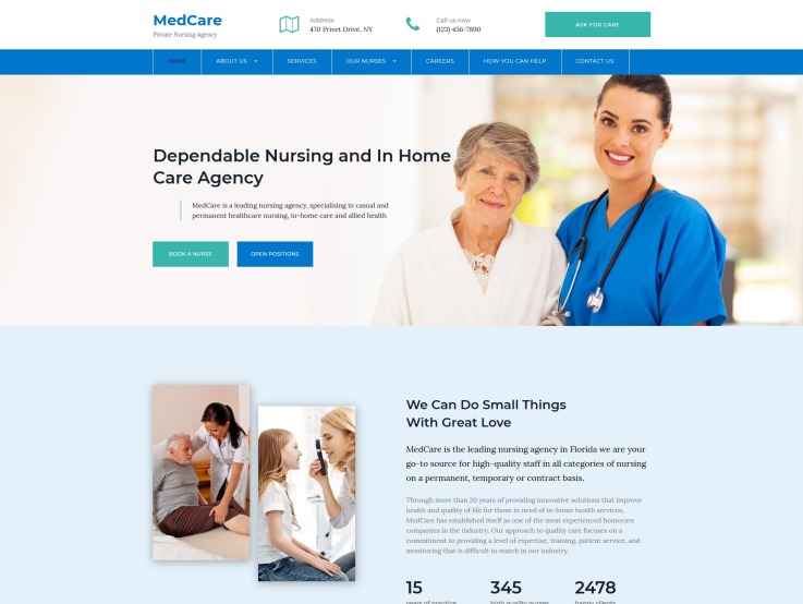 Medical Website Design for Nursing Agency - main image