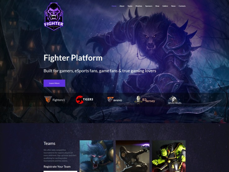 eSports Portal Web Design - main image