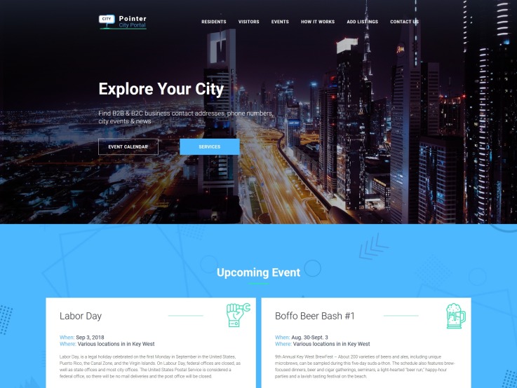 City Portal Website Design - main image