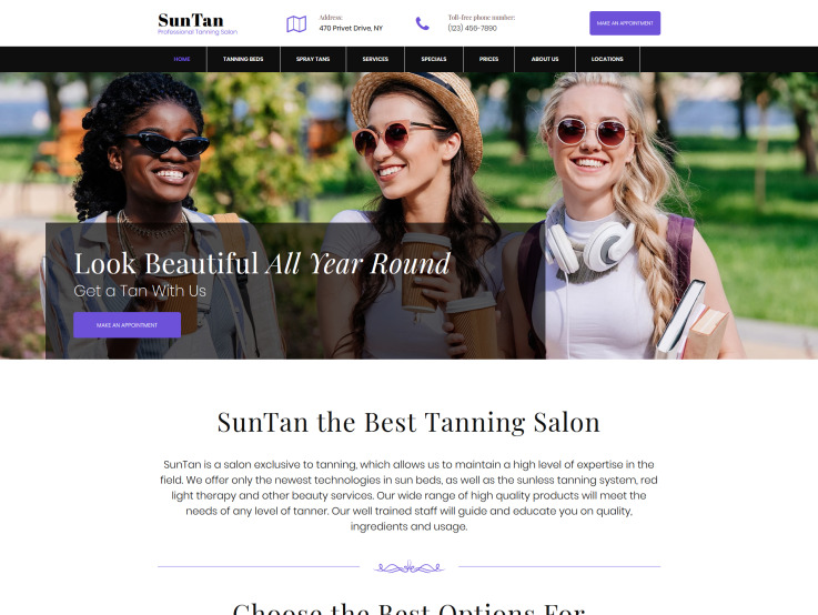 Tanning Salon Web Template - main image