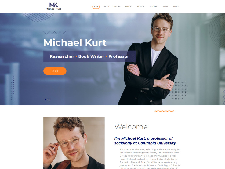 Academic Personal Website Design - main image