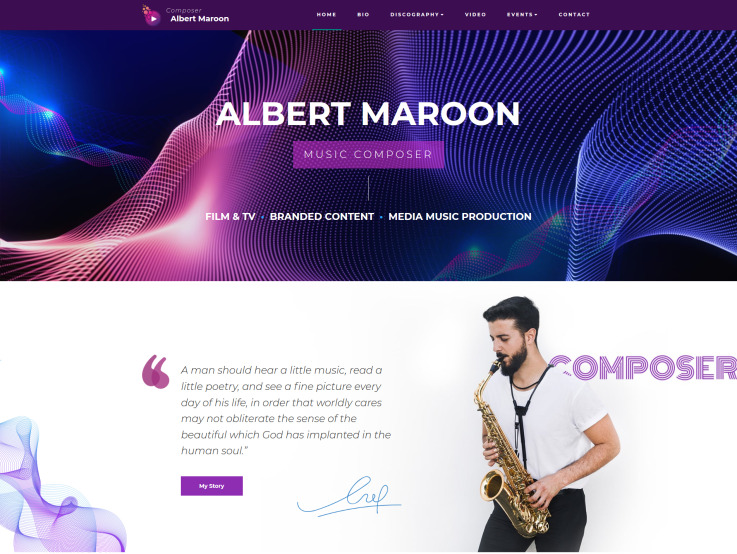 Music Composer Website Design - main image
