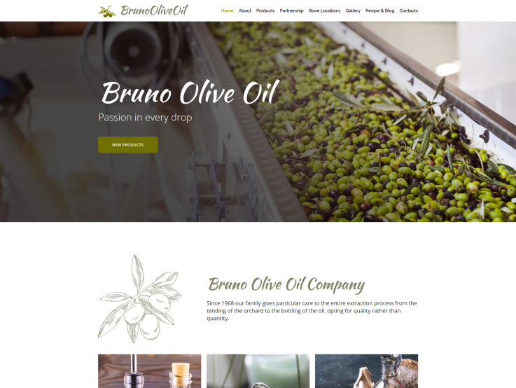 Olive Oil Website Design - main image