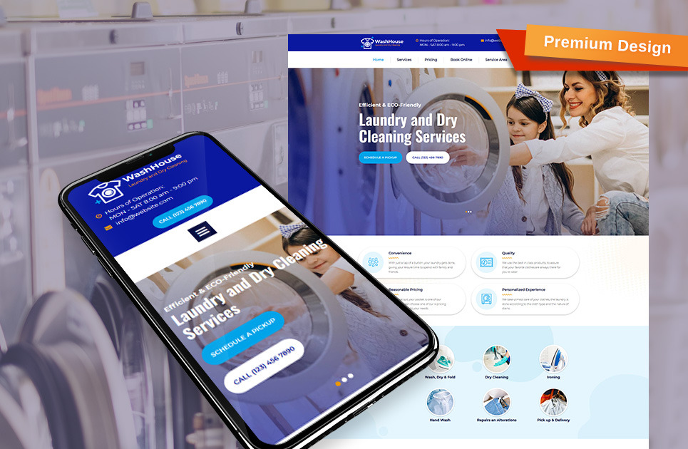 Laundry & Dry Cleaning Website Template MotoCMS