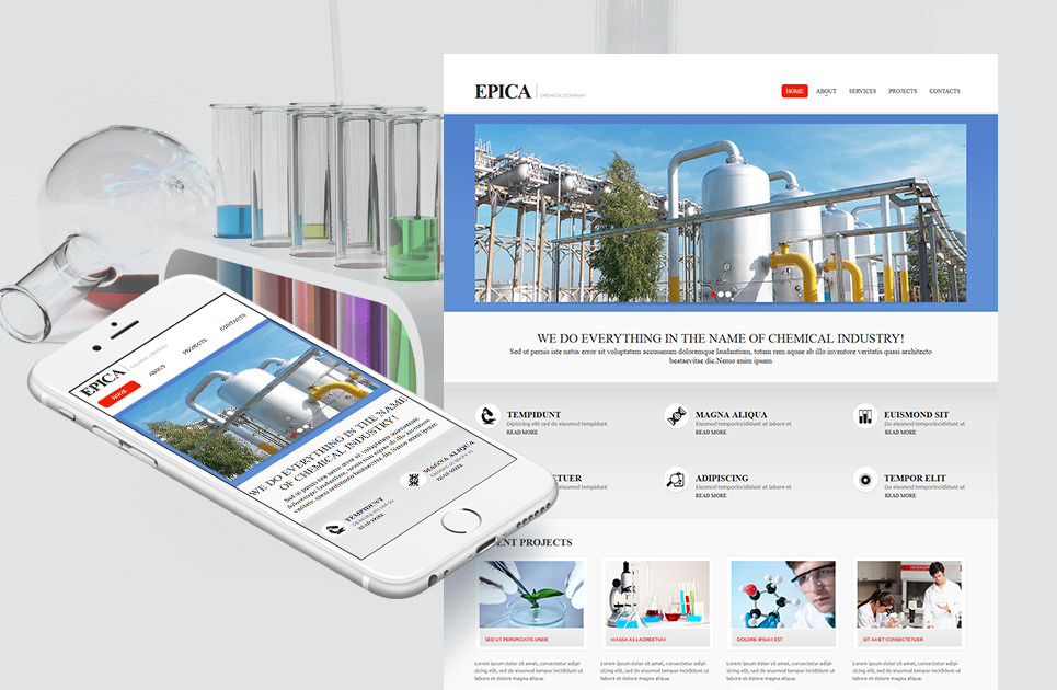 Chemical Company Website Template With CMS MotoCMS