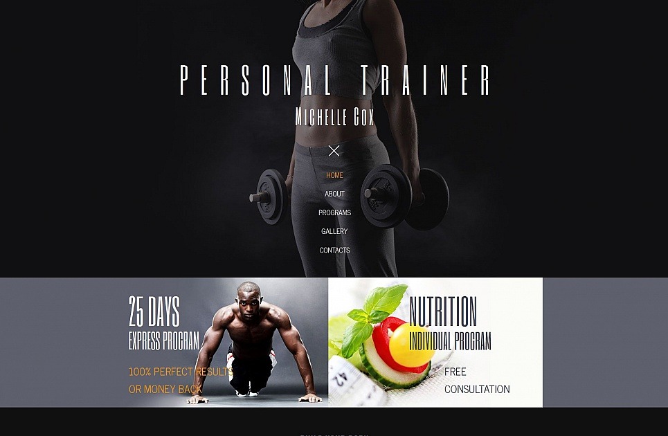 Personal Trainer Template For Portfolio Website MotoCMS