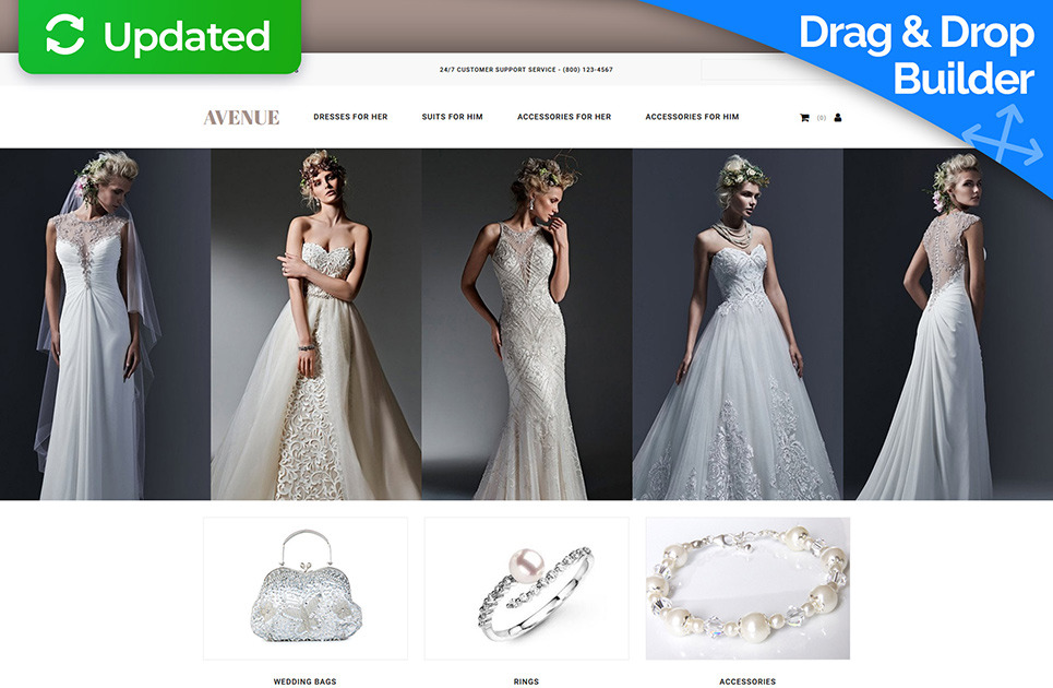 Dress Shop Website Template for Wedding Store - MotoCMS
