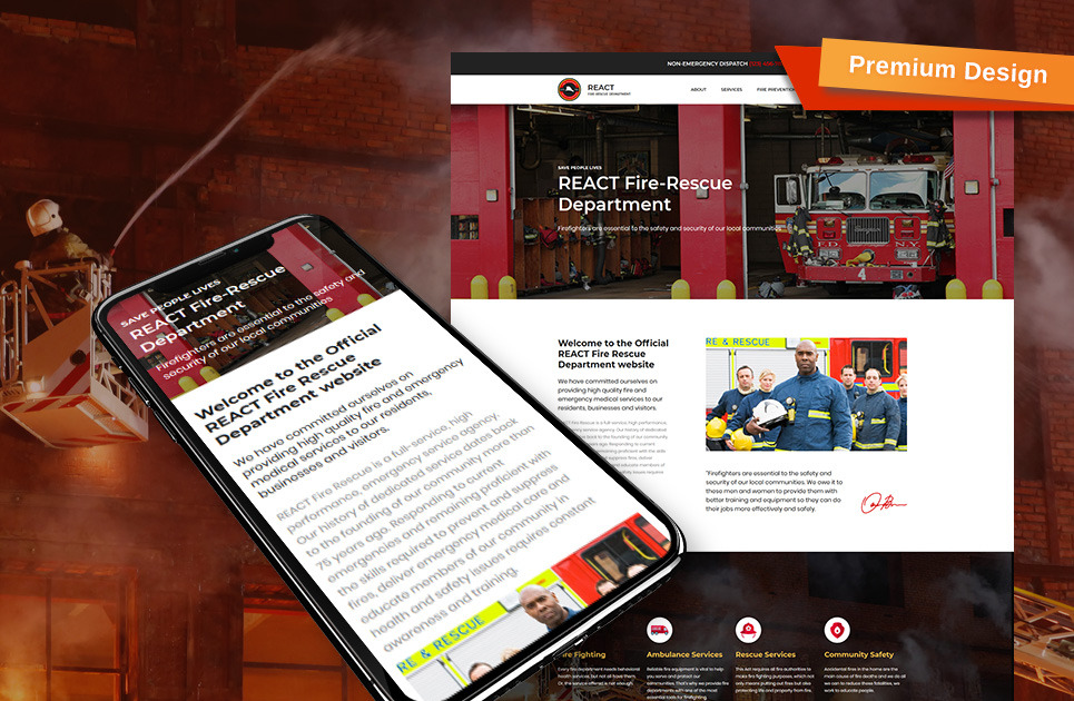 Fire Department Website Template MotoCMS