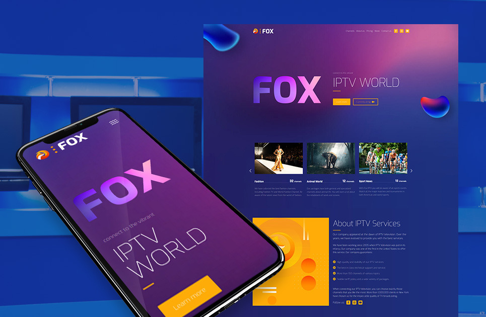 IPTV Website Template MotoCMS
