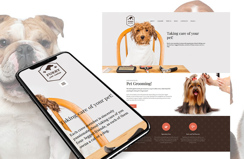 Pet Grooming Website Template for Pet Salon MotoCMS