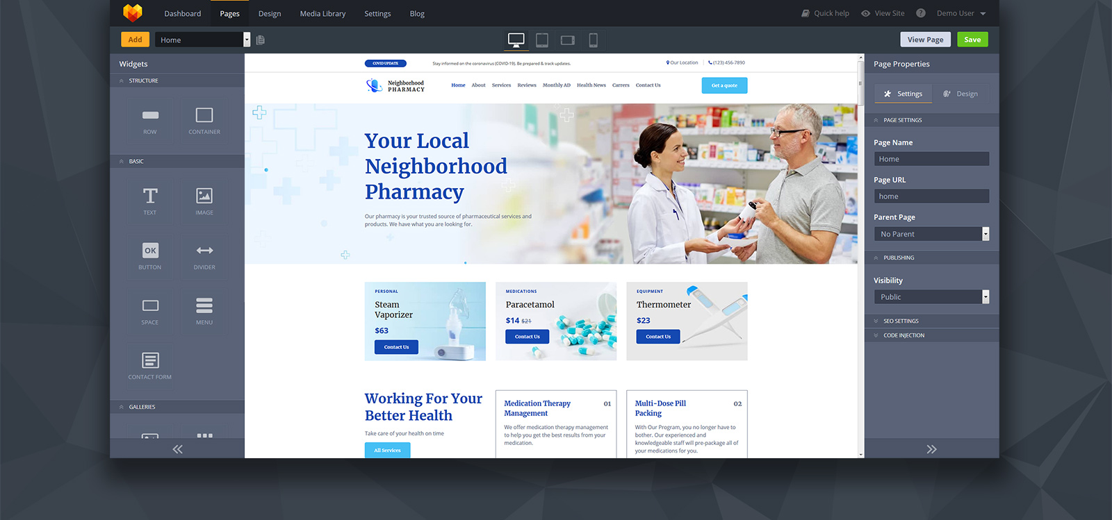Pharmacy Website Design MotoCMS