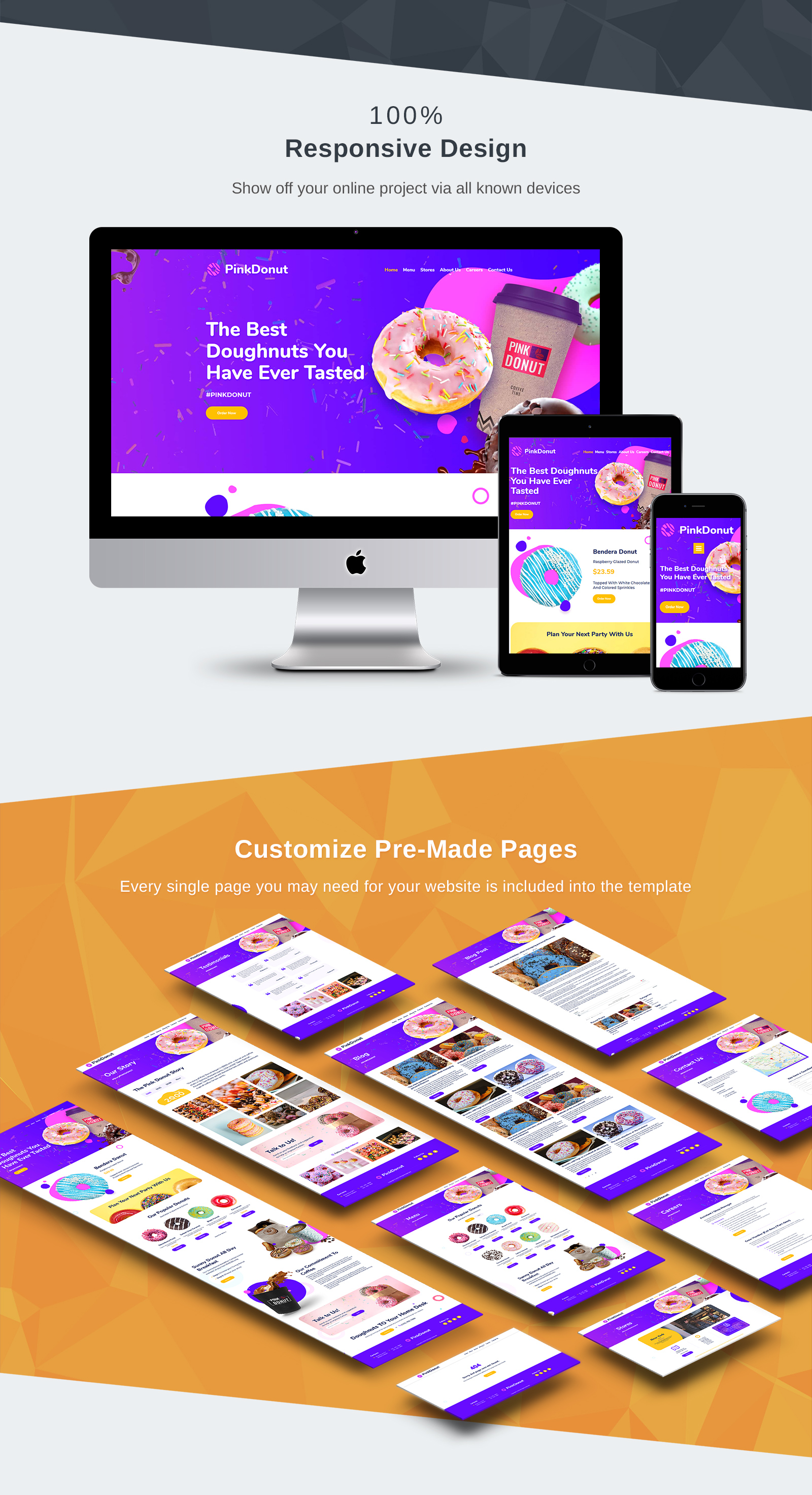 Donut Shop Website Template - MotoCMS