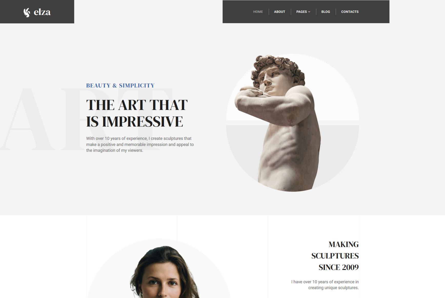 Sculpture site Template for Artist MotoCMS