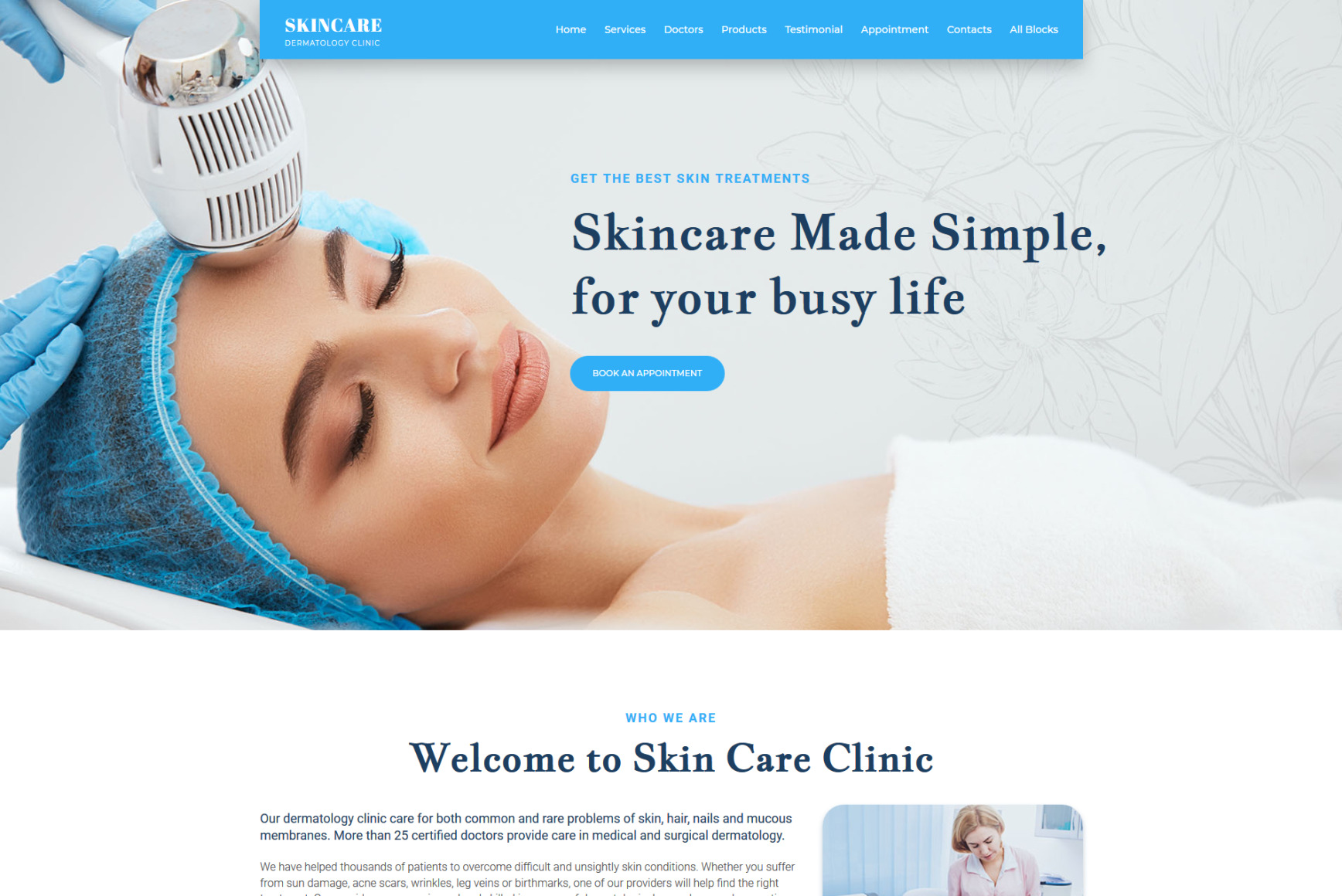 Dermatology Website Template For Clinic MotoCMS