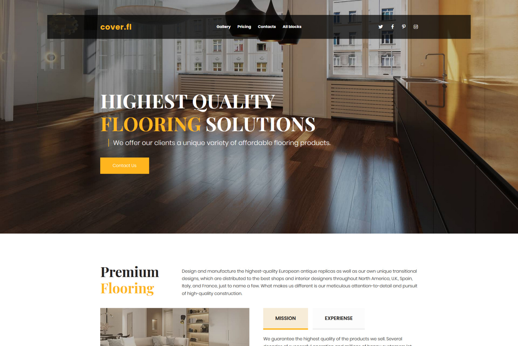 Flooring Landing Page Template - MotoCMS