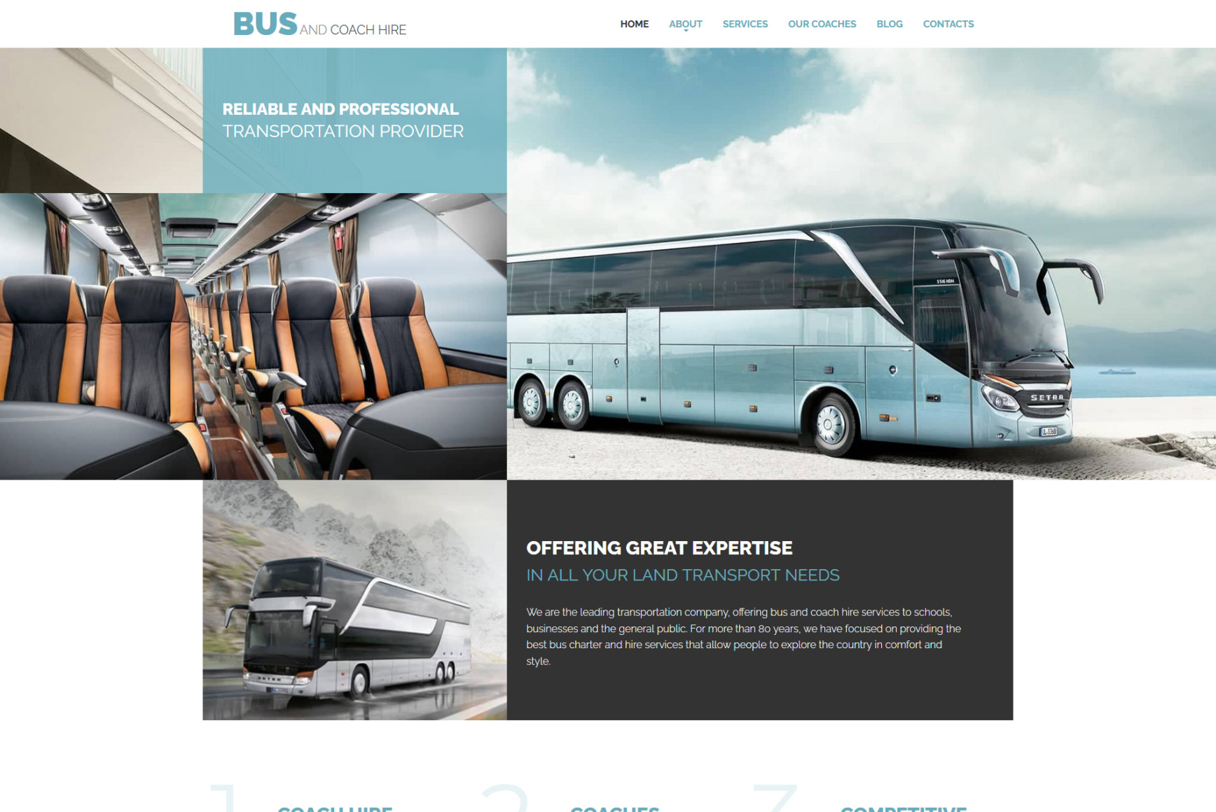 Bus Website Template for Coach and Bus Hire - MotoCMS