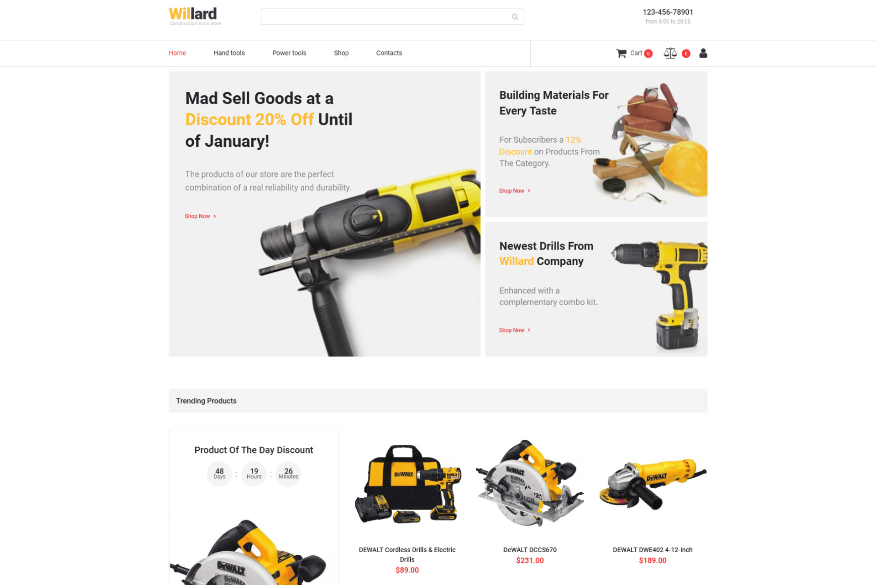 Сonstruction Firm Website Template for Construction Tools Shop - MotoCMS