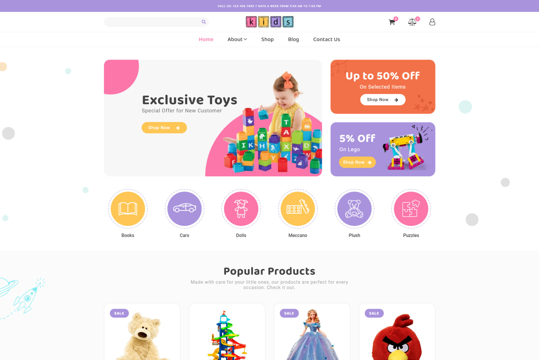Toy Shop site Template MotoCMS