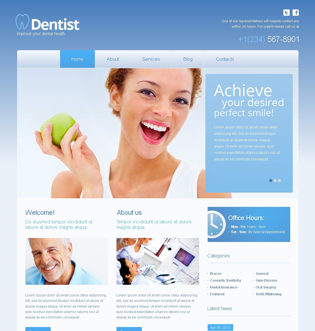 Dentist Website Template with jQuery Content Slider - MotoCMS