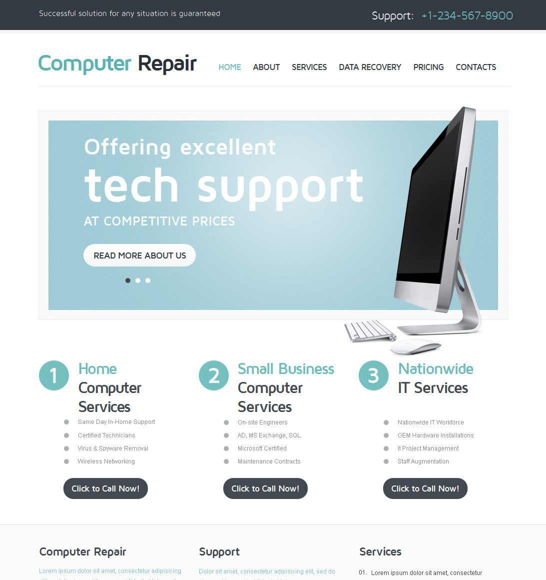 Computer Repair Website Template with jQuery Image Slider - MotoCMS